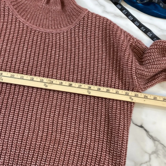 Tularosa Sweater Womens XS Pink Ribbed Knit Oversized Mock Neck Pullover Aritzia - Picture 6 of 10